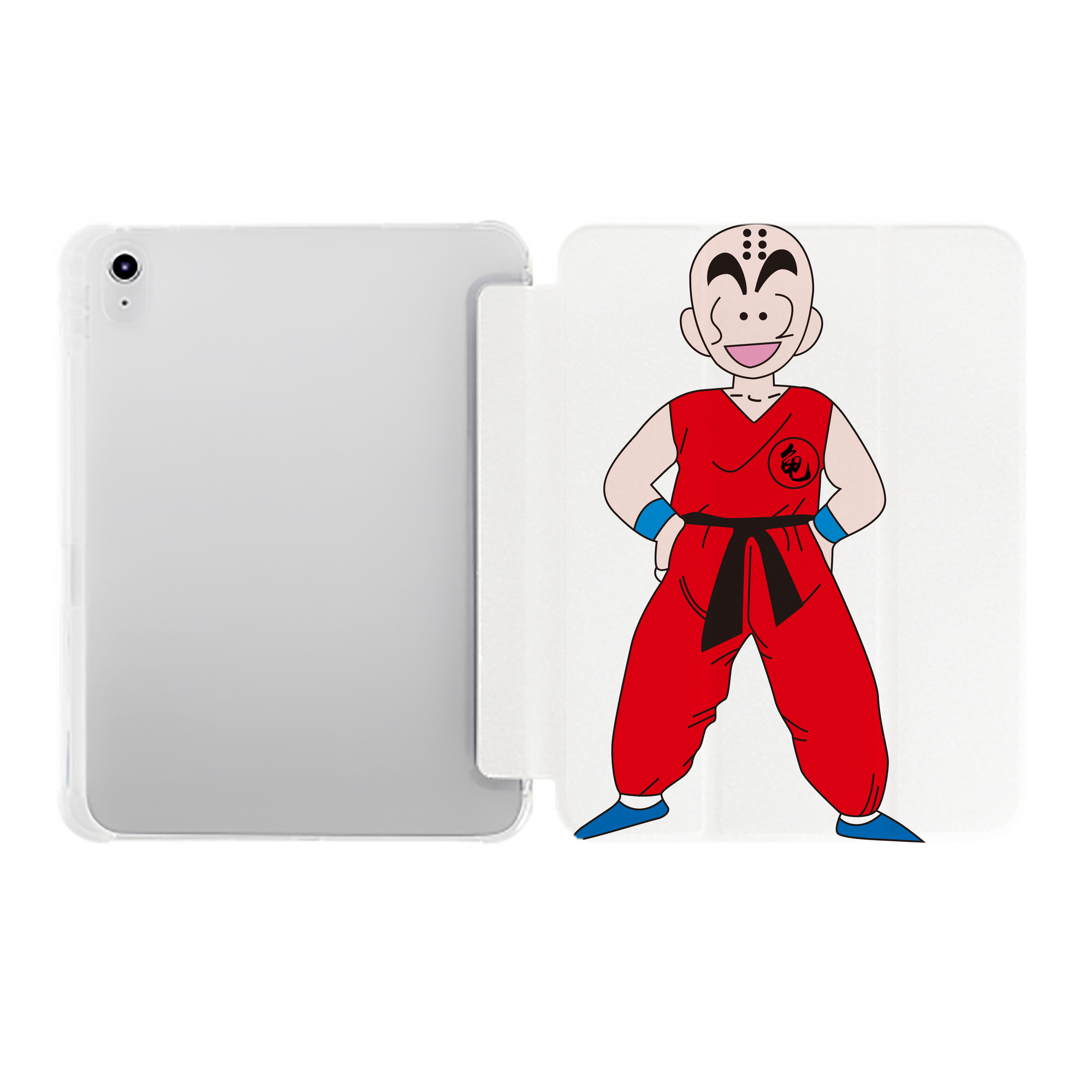 （画像用） ドラゴンボール クリリン DRAGON BALL krillin IPad ケース ペン収納付き 三つ折りスタンド PUレザー×シリコン 対応機種9.5/10.5/10.9インチ